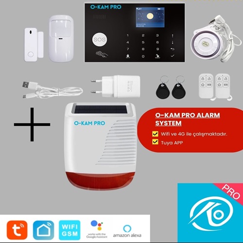 O-KAM PRO ALARM 4G WIFI ALARM SİRENİ SOLAR WIFI