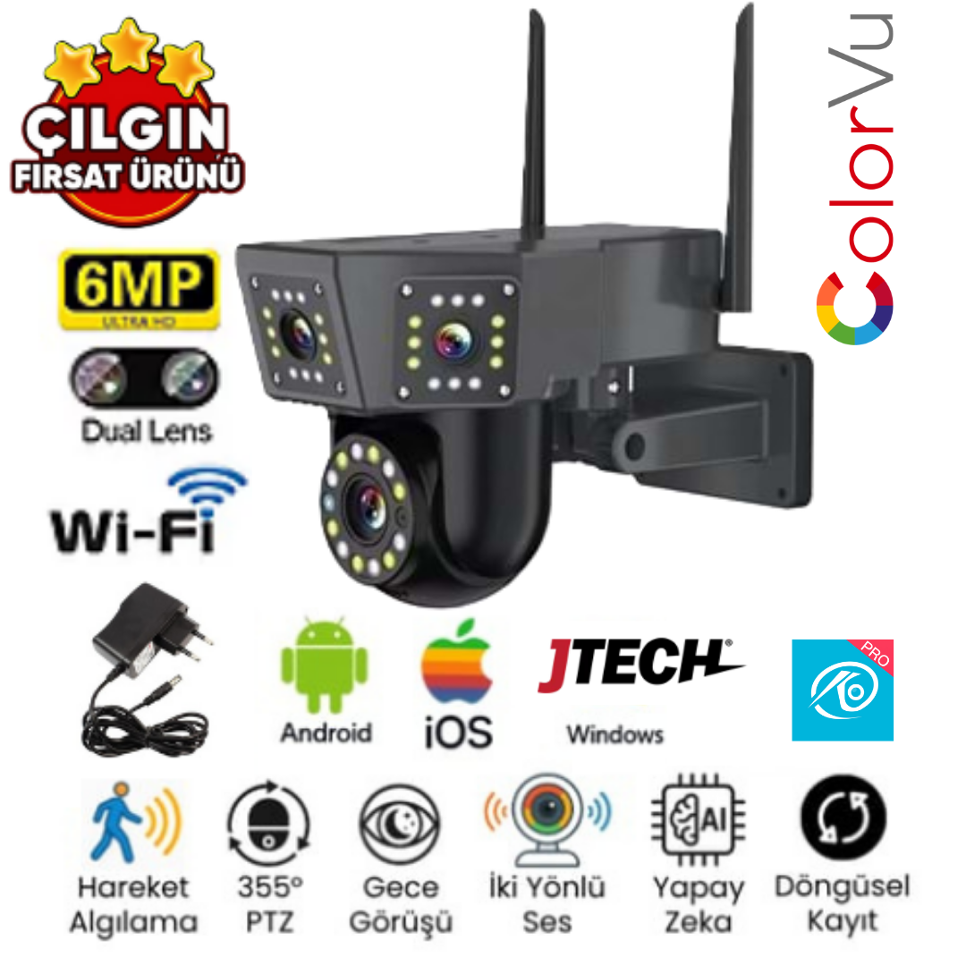 O-KAM 3016 6MP Wi-fi 2 Lens Alert PTZ