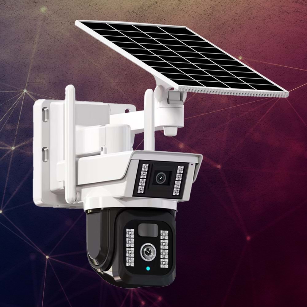 O-KAM 3940 6MP 4G Sim Kartlı Solar Panelli 2 Lens Alert PTZ