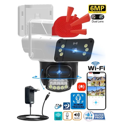 O-KAM 3041 6MP Wi-fi 2 Lens Alert PTZ