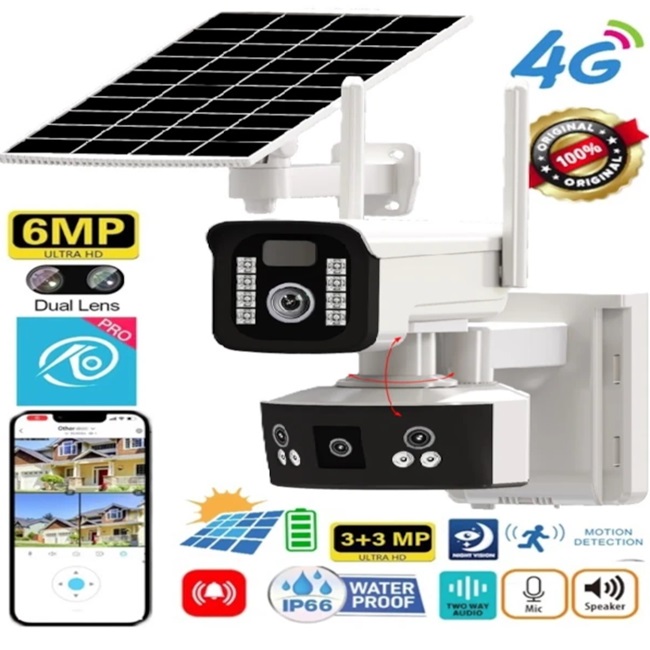 O-KAM 3920 6MP 4G Sim Kartlı Solar Panelli 2 Lens Alert PTZ